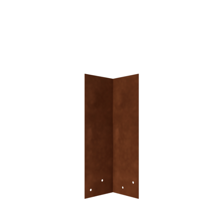 Cortenstahl Verbindungsplatte - 90° - Höhe Beeteinfassung 34 / 37,5 cm