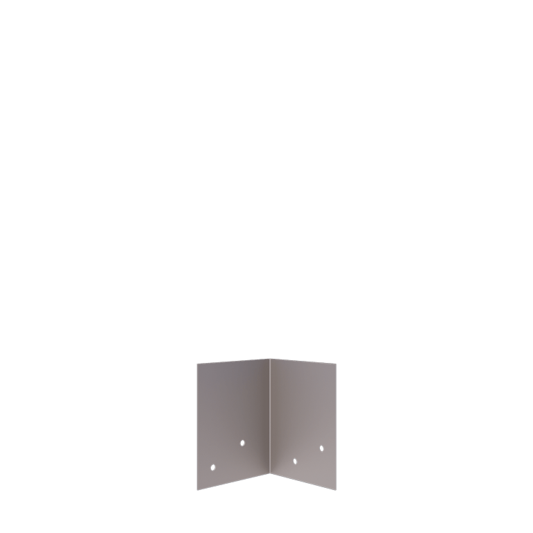 Verbindungsplatte aus verzinktem Stahl - 90° - Höhe Rasenkante 12 / 15 cm