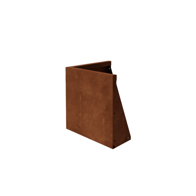 Cortenstahl Stützmauer - Außenecke - 50 x 50 x 50 cm