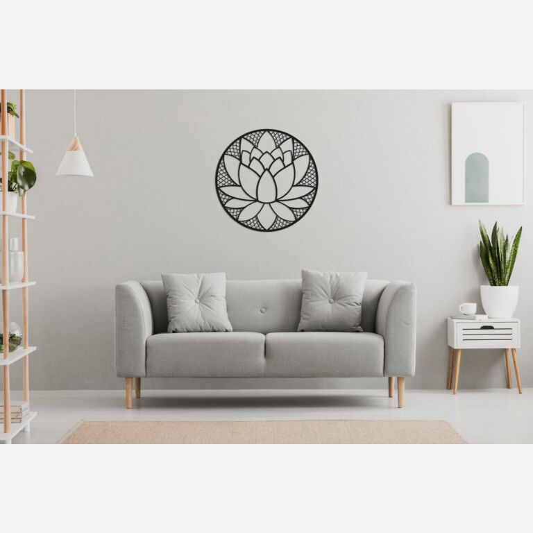 Wanddekoration aus Metall Lotusblume