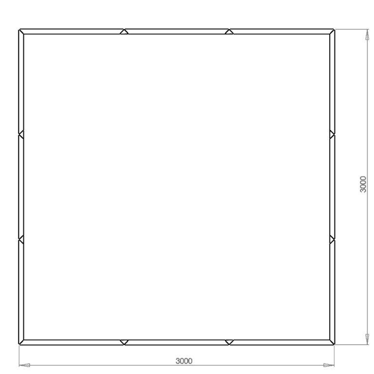 Hochbeet aus pulverbeschichtetem Stahl Miami xxl 300 x 300 cm
