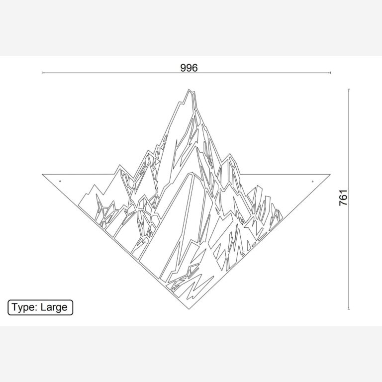 Wanddekoration aus Metall Berg
