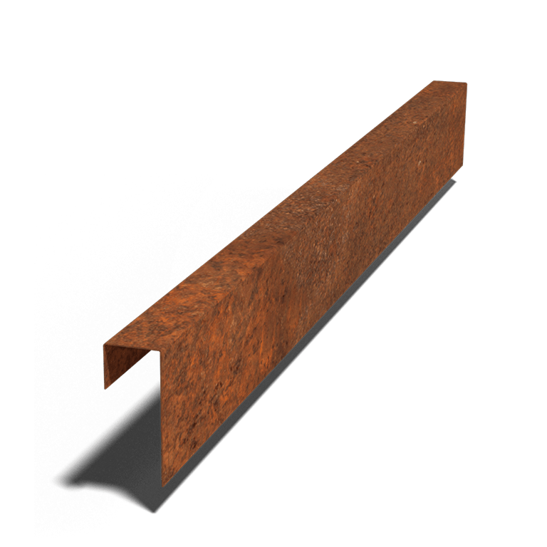 Aufsatzprofil Cortenstahl 15 x 6 x 5 cm (Länge 150 cm)