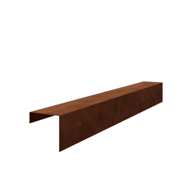 Aufsatzprofil Cortenstahl 15 x 15 x 5 cm (Länge 150 cm)