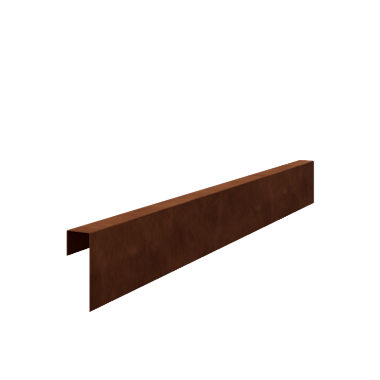 Aufsatzprofil Cortenstahl 15 x 5 x 5 cm (Länge 240 cm)
