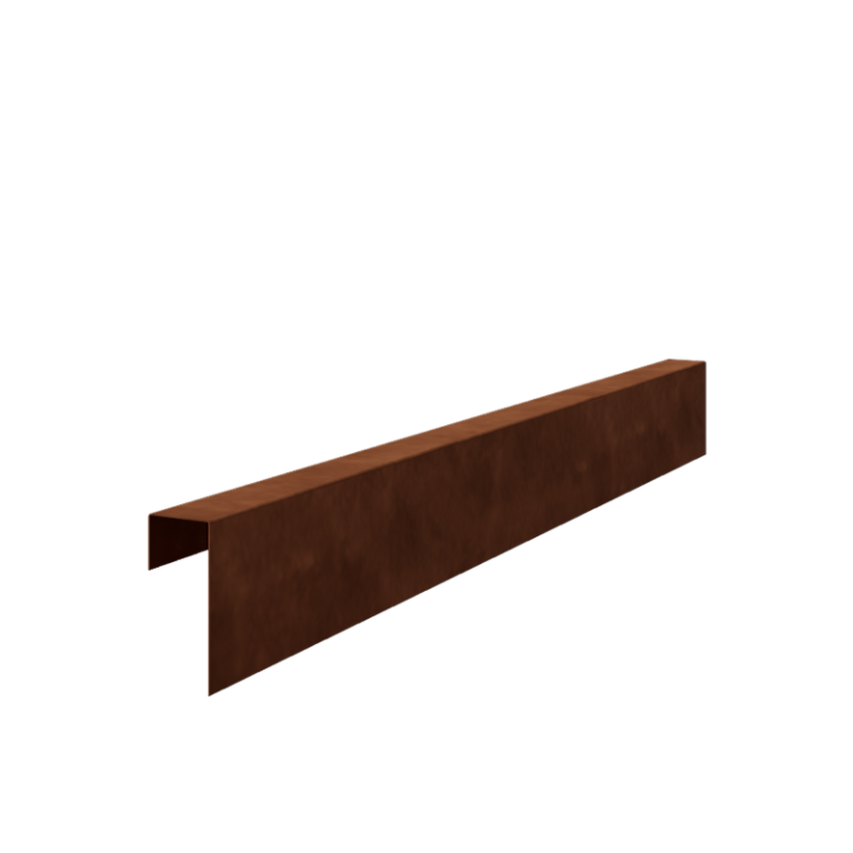 Aufsatzprofil Cortenstahl 15 x 6 x 5 cm (Länge 240 cm)