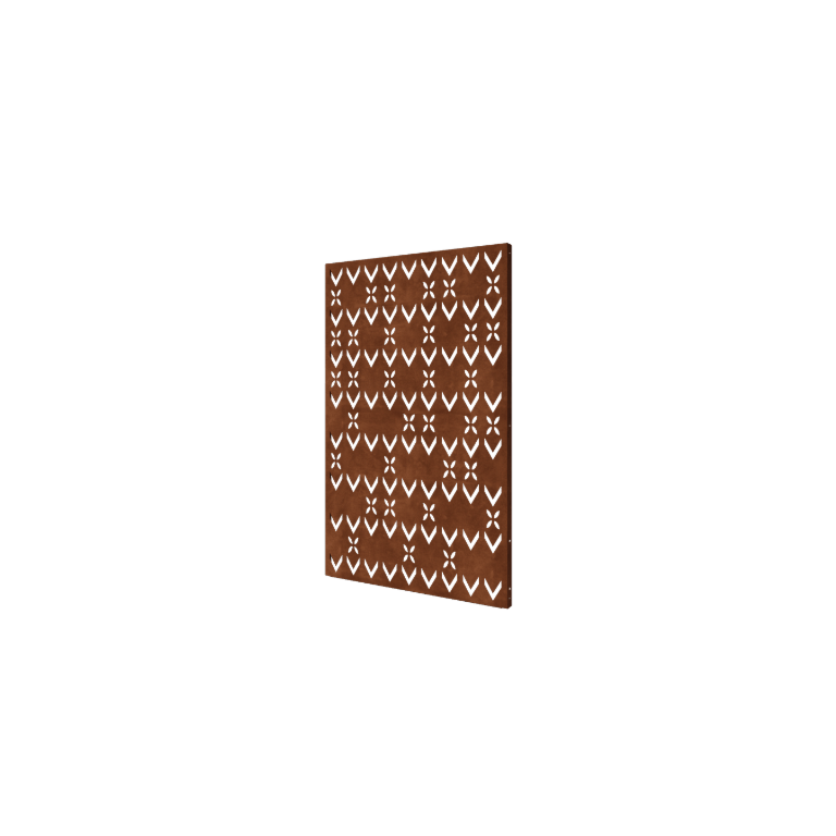 Cortenstahl Sichtschutz Paneel - Dach Design 3 - 120 x 6 x 190 cm