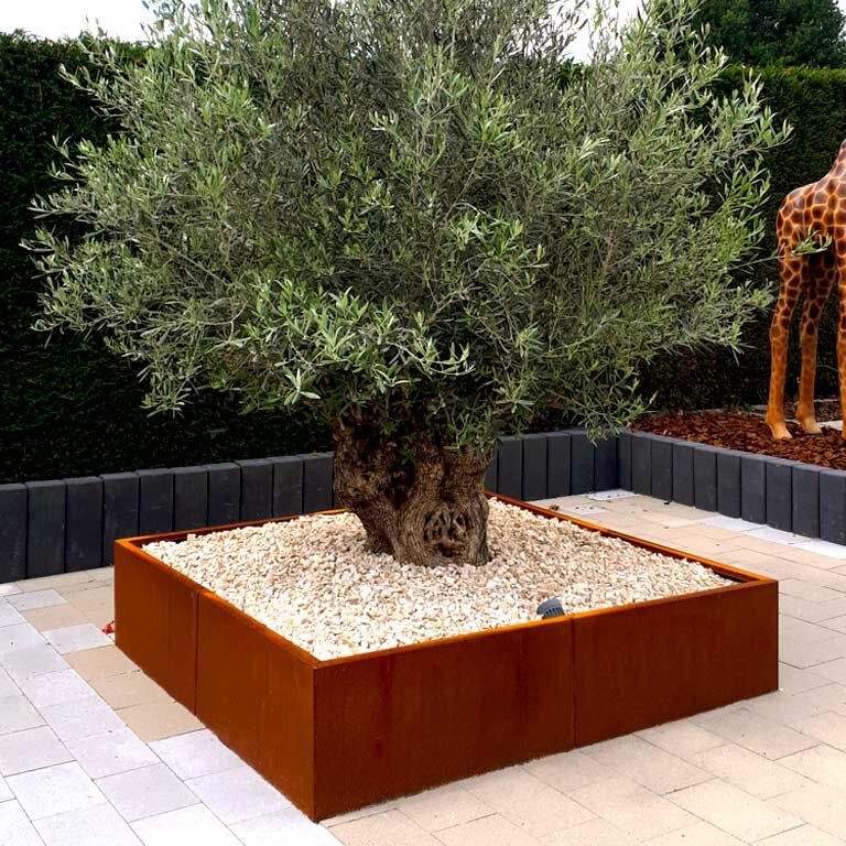 Hochbeet aus Cortenstahl Miami xxl 160 x 160 cm