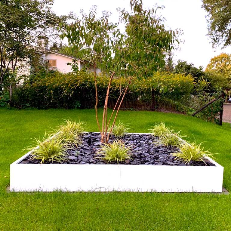 Hochbeet aus pulverbeschichtetem Stahl Miami xxl 240 x 240 cm