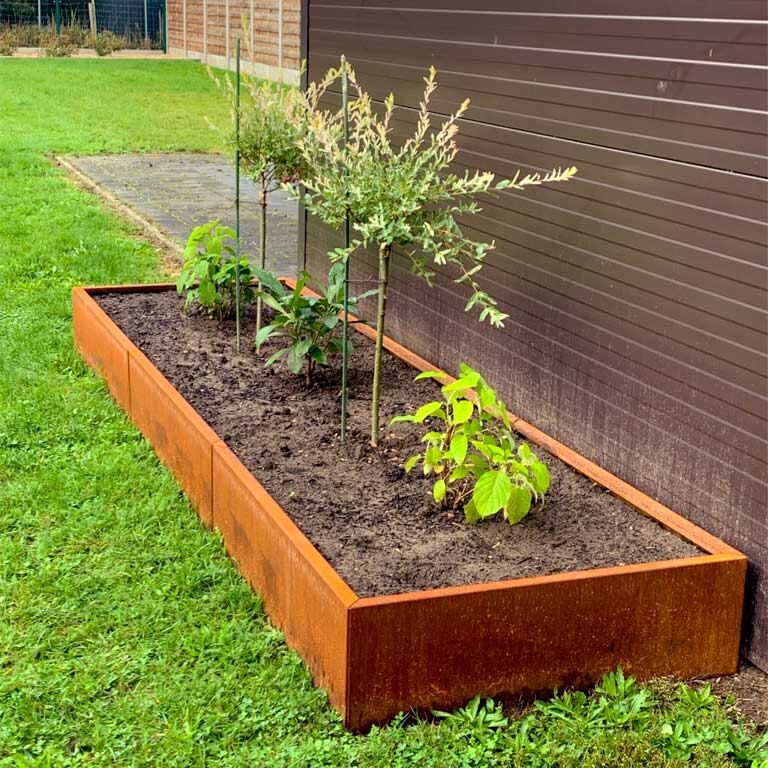 Hochbeet aus Cortenstahl Texas xxl 360 x 100 cm