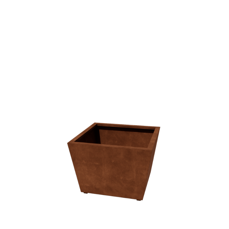 Cortenstahl Pflanzkübel - Konisch - 80 x 80 x 51,5 cm - Geschweißt - Mit Bodenplatte