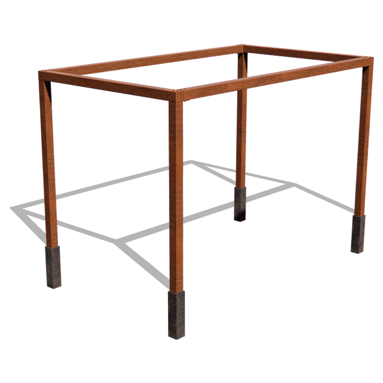 Viereckige Pergola aus Cortenstahl 424 x 250 cm