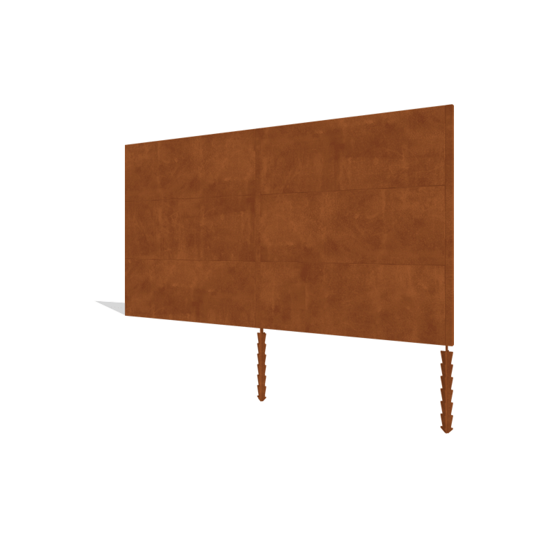 Sichtschutzzaun aus Cortenstahl H3 Set 372 cm
