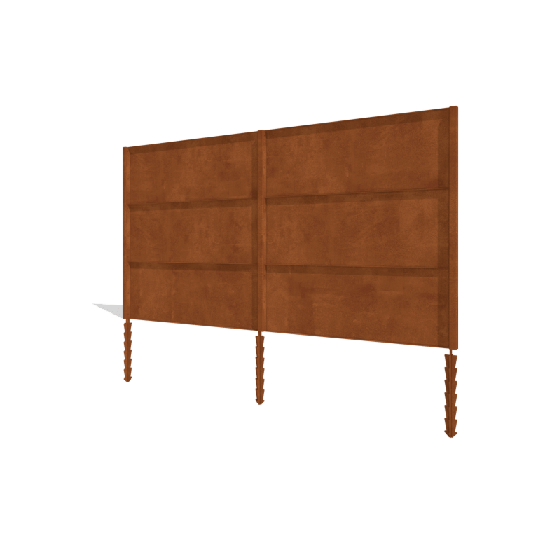 Sichtschutzzaun aus Cortenstahl H3 Komplettsatz 378 cm