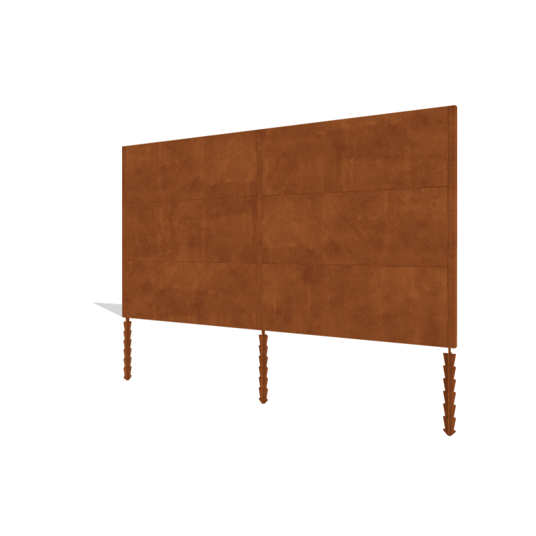 Sichtschutzzaun aus Cortenstahl H3 Komplettsatz 378 cm