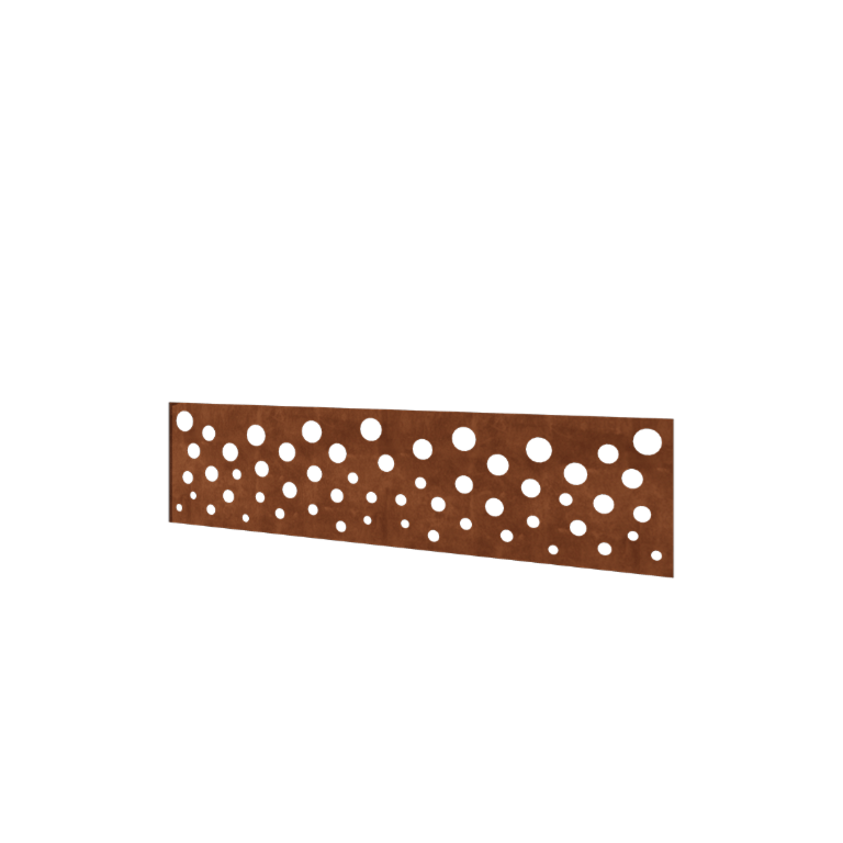 Sichtschutzzaun aus Cortenstahl H Paneel B 180 x 47,5 cm