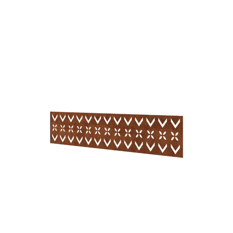 Cortenstahl Sichtschutzzaun H - Paneel V - 180 x 47,5 cm