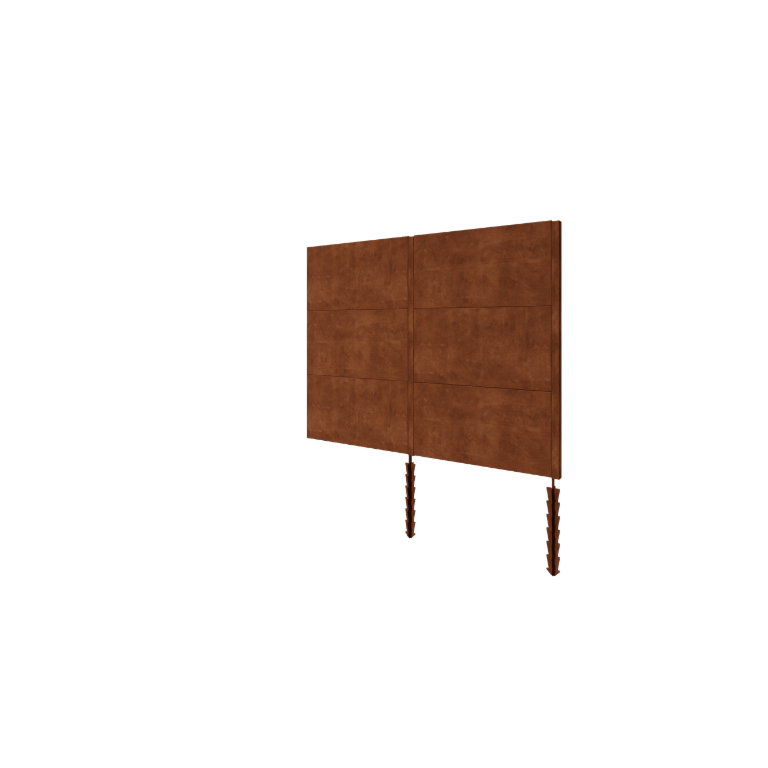 Sichtschutzzaun aus Cortenstahl H3 Set 252 cm 