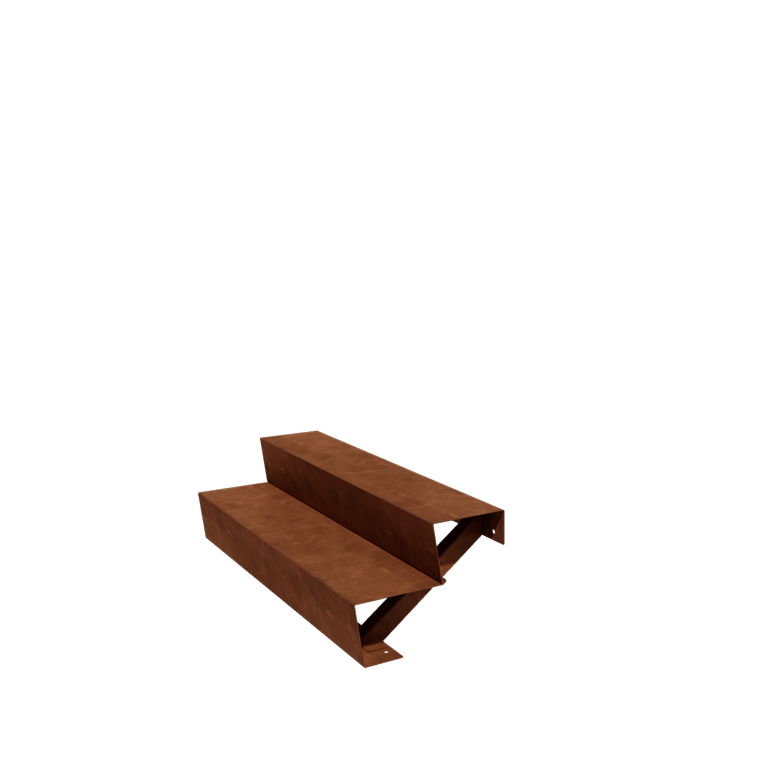 Cortenstahltreppe New York 2-stufig (Breite 120 cm)