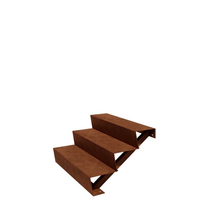 Cortenstahltreppe New York 3-stufig (Breite 100 cm)