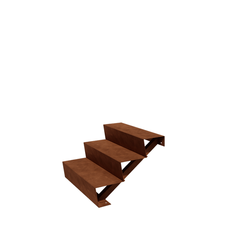 Cortenstahltreppe New York 3-stufig (Breite 80 cm)