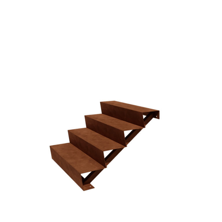 Cortenstahltreppe New York 4-stufig (Breite 100 cm)