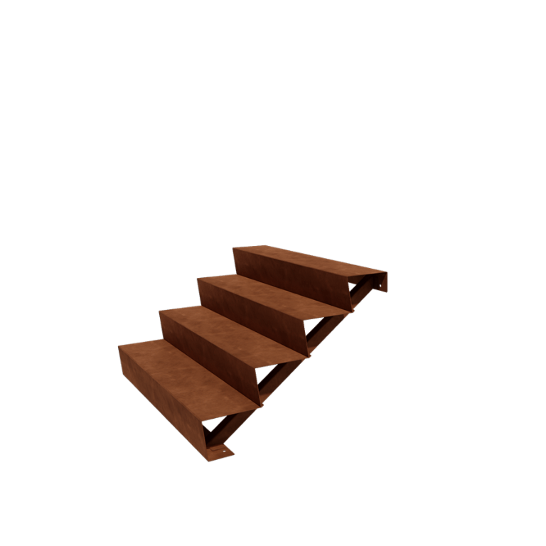 Cortenstahltreppe New York 4-stufig (Breite 120 cm)