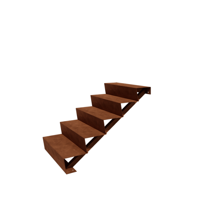 Cortenstahltreppe New York 5-stufig (Breite 80 cm)