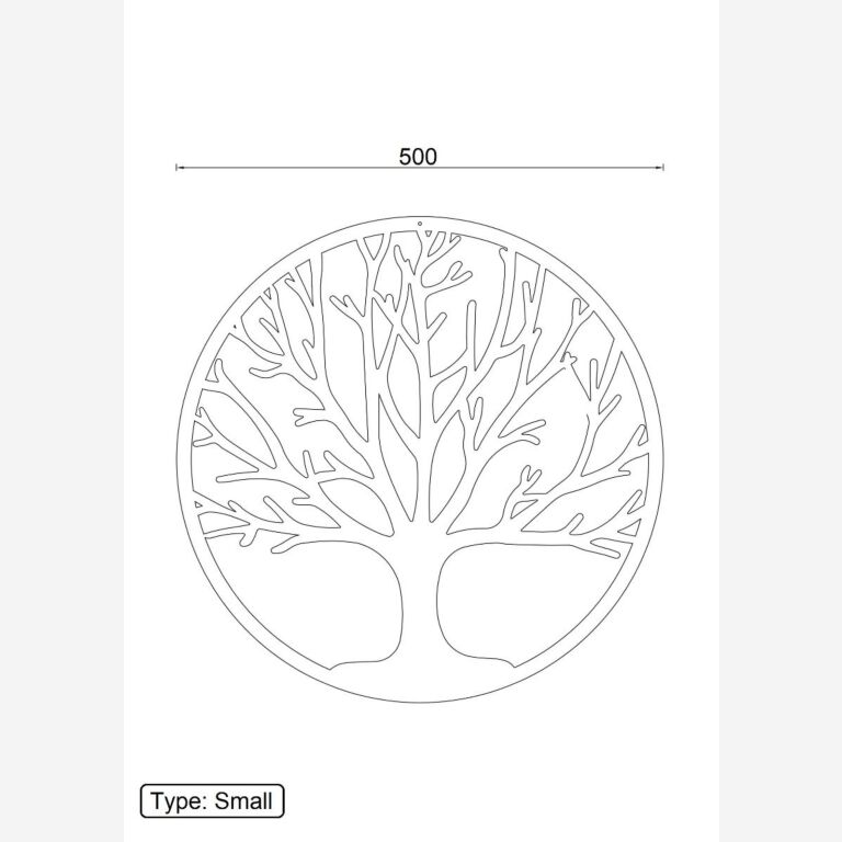 Wanddekoration aus Metall Baum