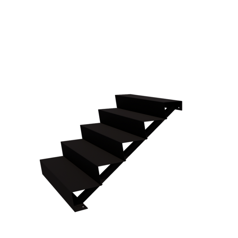 Schwarze Treppe New York 5-stufige (Breite 100 cm)
