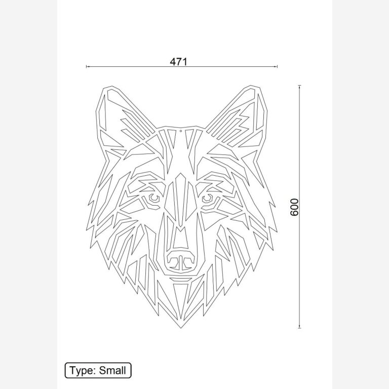 Wanddekoration aus Metall Wolf 1.0