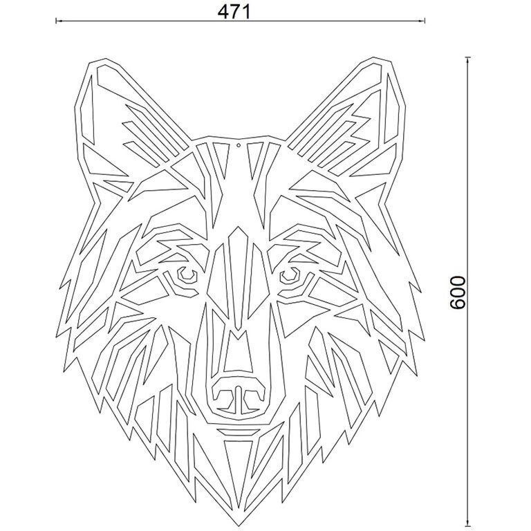 Wanddekoration aus Metall Wolf 1.0