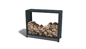 Holzlager aus pulverbeschichtetem Stahl Indiana 1000x1200x400
