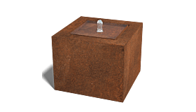 Wassertisch aus Cortenstahl 500x500x400