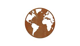 Cortenstaal wanddecoratie Globe