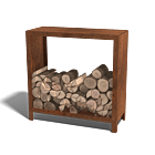 Holzlager aus Cortenstahl Indiana 1000x1000x400