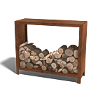 Holzlager aus Cortenstahl Indiana 1000x1200x400