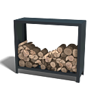 Holzlager aus pulverbeschichtetem Stahl Indiana 1000x1200x400