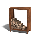 Holzlager aus Cortenstahl Indiana 1000x800x400