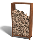 Holzlager aus Cortenstahl Indiana 1800x1000x400