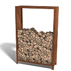 Holzlager aus Cortenstahl Indiana 1800x1200x400
