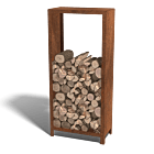 Holzlager aus Cortenstahl Indiana 1800x800x400