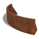 Stützwand aus Cortenstahl Außenbogen 1000x1000mm (Höhe 300mm)