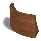 Stützwand aus Cortenstahl Außenbogen 500x500mm (Höhe 300mm)
