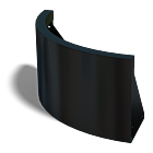 Stützwand aus pulverbeschichtetem Stahl Außenbogen 500x500mm (Höhe 300mm)