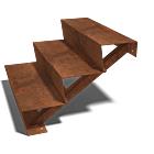  Cortenstahltreppe New York 3-stufig (Breite 800mm)
