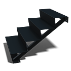Schwarze Treppe New York 4-stufige (Breite 1200mm)