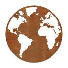 Cortenstaal wanddecoratie Globe