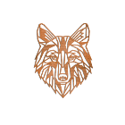 Wanddekoration aus Cortenstahl Wolf 1.0