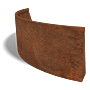 Stützwand aus Cortenstahl Außenbogen 1500x1500mm (Höhe 600mm)